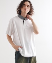 レイヤード鹿の子ポロシャツ