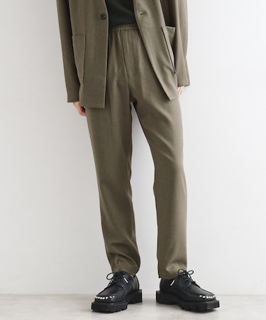 【セットアアップ対応】ポリツイルテーパードパンツ