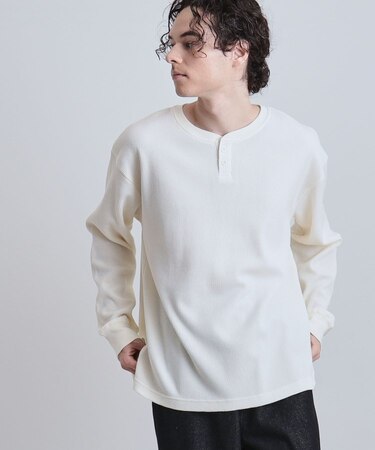 ワッフルヘンリーカットソー