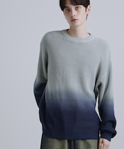 コットン畔編みグラデーションニット