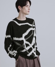 サガララインアートニットプルオーバー