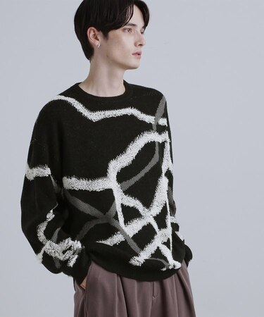 サガララインアートニットプルオーバー