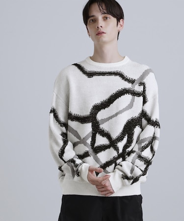 サガララインアートニットプルオーバー