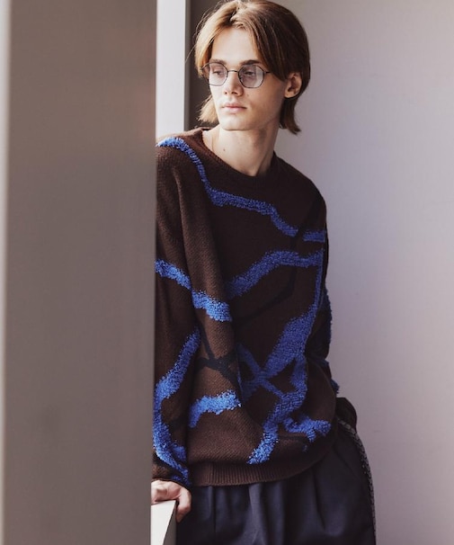 サガララインアートニットプルオーバー