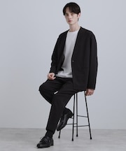 【2点セットジャケット＋パンツ】エアリードライノーカラージャケット＆スラックス