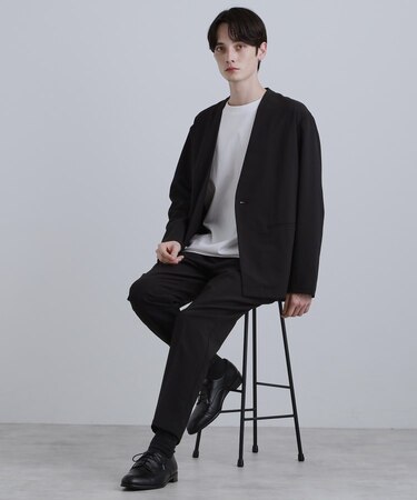 【2点セットジャケット＋パンツ】エアリードライノーカラージャケット＆スラックス