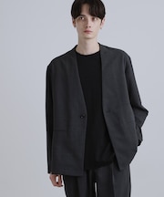 【2点セットジャケット＋パンツ】エアリードライノーカラージャケット＆スラックス