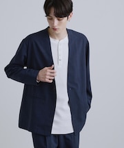 【2点セットジャケット＋パンツ】エアリードライノーカラージャケット＆スラックス