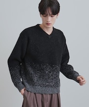 ミスティーシャギーVネックニット