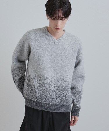 ミスティーシャギーVネックニット