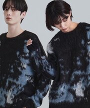 ルーズシルエットアブストラクトシャギーニットプルオーバー