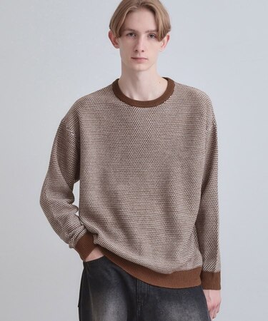 バーズアイライクボーダーニット