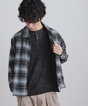モールチェックZIPシャツ