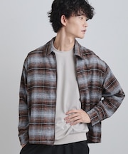 モールチェックZIPシャツ