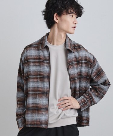 モールチェックZIPシャツ