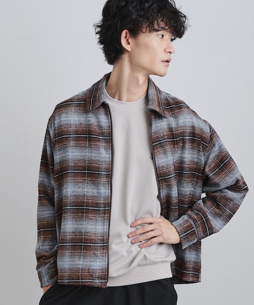 モールチェックZIPシャツ