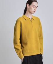 ハーフジップニットポロシャツ