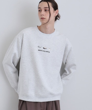 スリーアイテム刺繍スウェット
