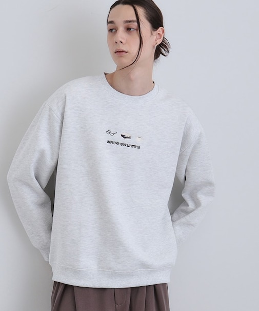 スリーアイテム刺繍スウェット