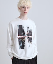 アーバングラフィックブラシ刺繍長袖Tシャツ