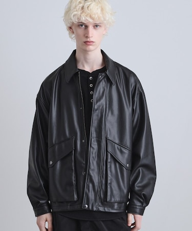 シンセティックレザーフライトジャケット