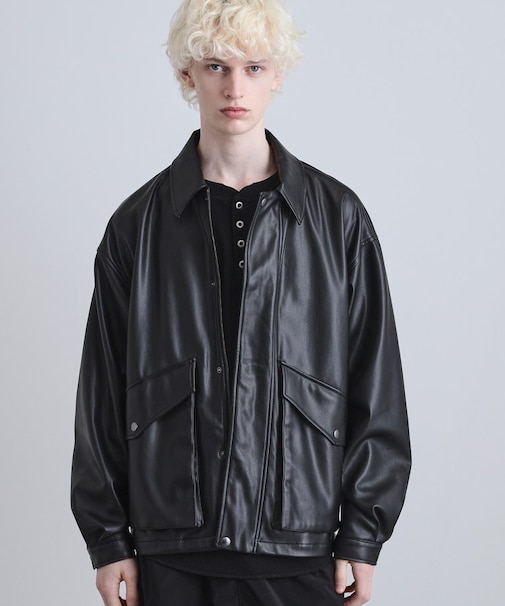 シンセティックレザーフライトジャケット