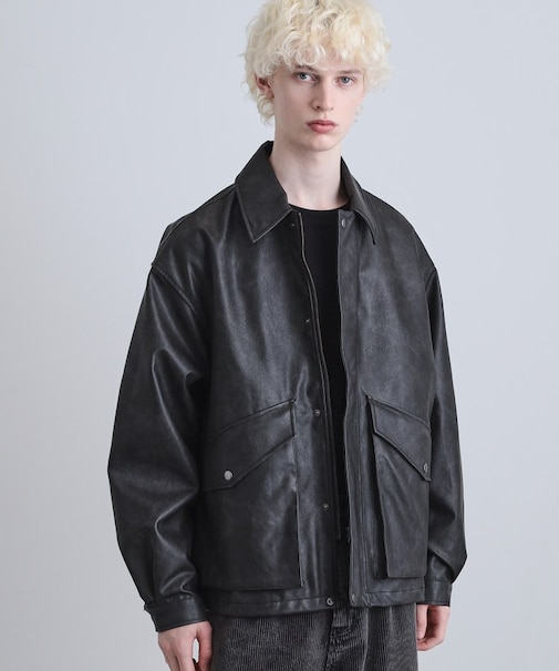 シンセティックレザーフライトジャケット