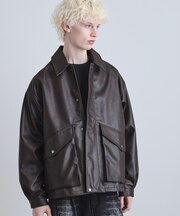 シンセティックレザーフライトジャケット