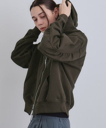 アームシャーリングジップパーカー