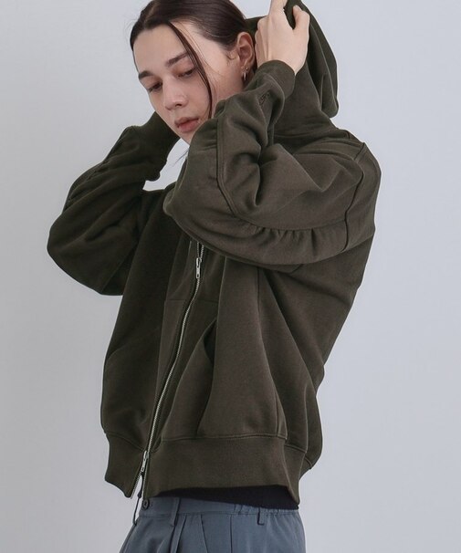 アームシャーリングジップパーカー