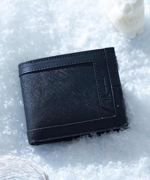 【本革】トリミング二つ折りウォレット