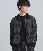 【洗える】ペイズリージップカーディガン