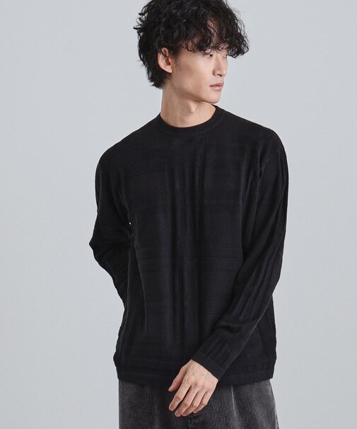 シャドーチェックニット