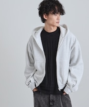 ボリュームスリーブジップパーカ