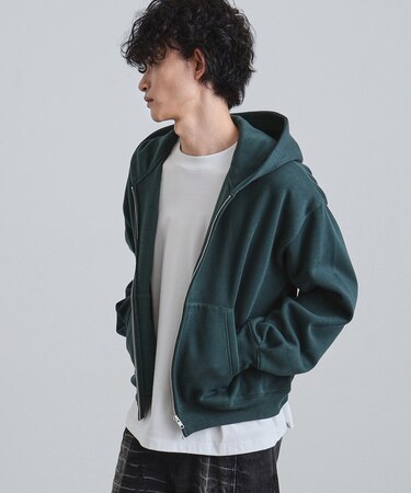 ボリュームスリーブジップパーカ