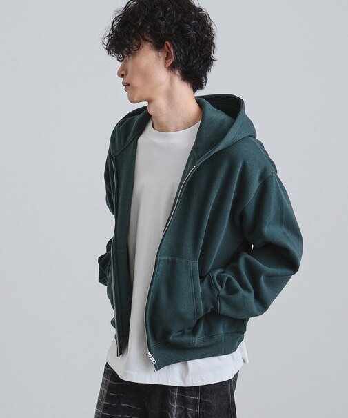 ボリュームスリーブジップパーカ