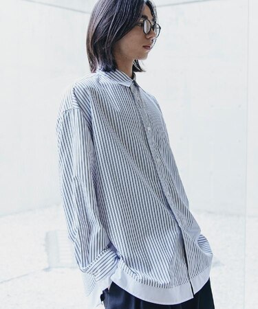 レイヤードストライプシャツ