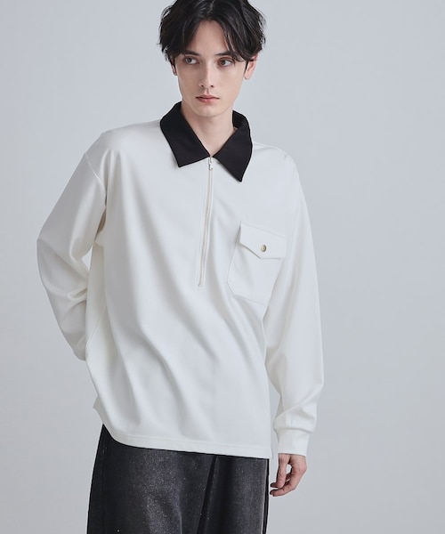 ティーケー タケオキクチ（tk．TAKEO KIKUCHI）/ハードポンチハーフジップポロカットソー ハードポンチハーフジップポロカットソー｜ティーケータケオキクチの