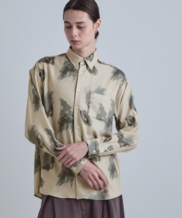 スモークブラープリントシャツ