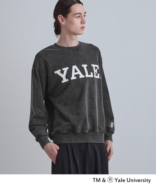 Yale 薄紫 ロゴスウェット セール】The BOOK STORE / ブックストア 'YALE' OTHER-SIDE CREW SWEAT