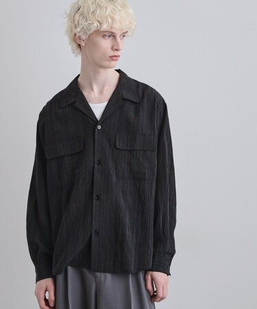 シアーストライプシャツ
