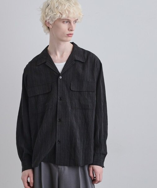 シアーストライプシャツ