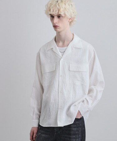 シアーストライプシャツ