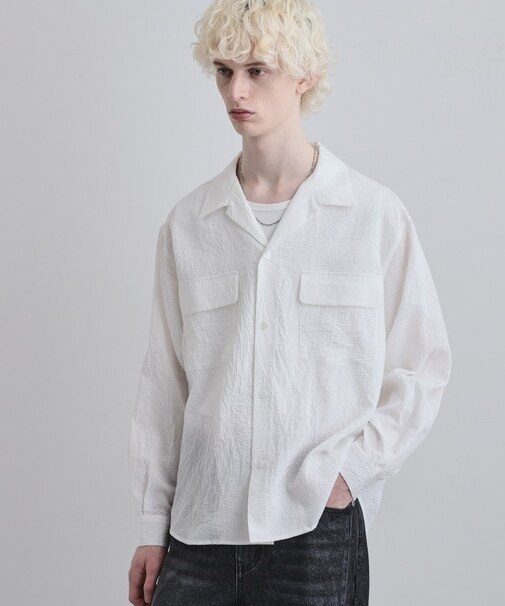 シアーストライプシャツ