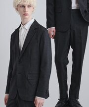 【上下2点セット】洗えるピンヘッドストレッチセットアップ/ビジネスOK