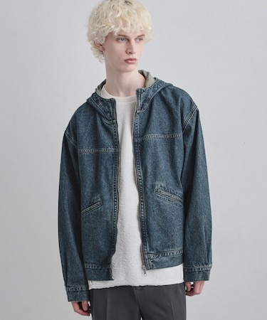 【セットアップ対応】デニムフードブルゾン