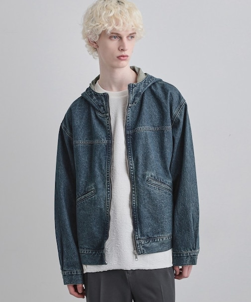 【セットアップ対応】デニムフードブルゾン