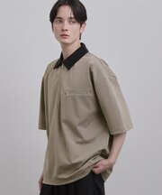 配色ハーフジップカットソー