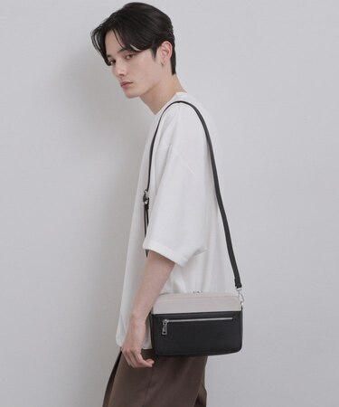 バイカラーワイドショルダーバッグ