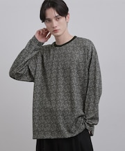 スプリングツイードライクプリントカットソー